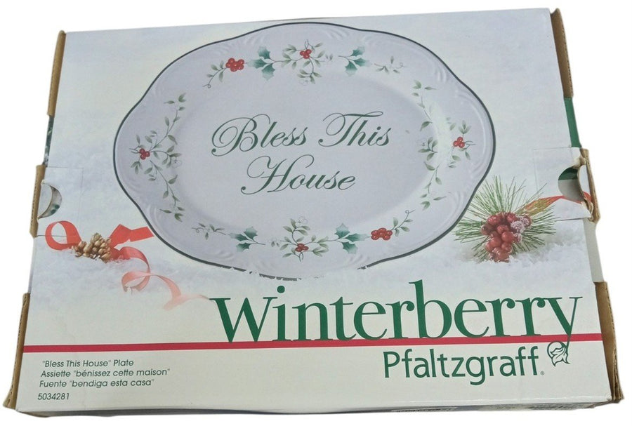Pfaltzgraff Winterberry Bless This House Plate W/Box Collectible Decorative