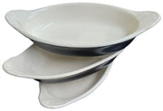 Hall Black Au Gratin Boats Set Of 3 Vintage Collectible Dinnerware Serveware