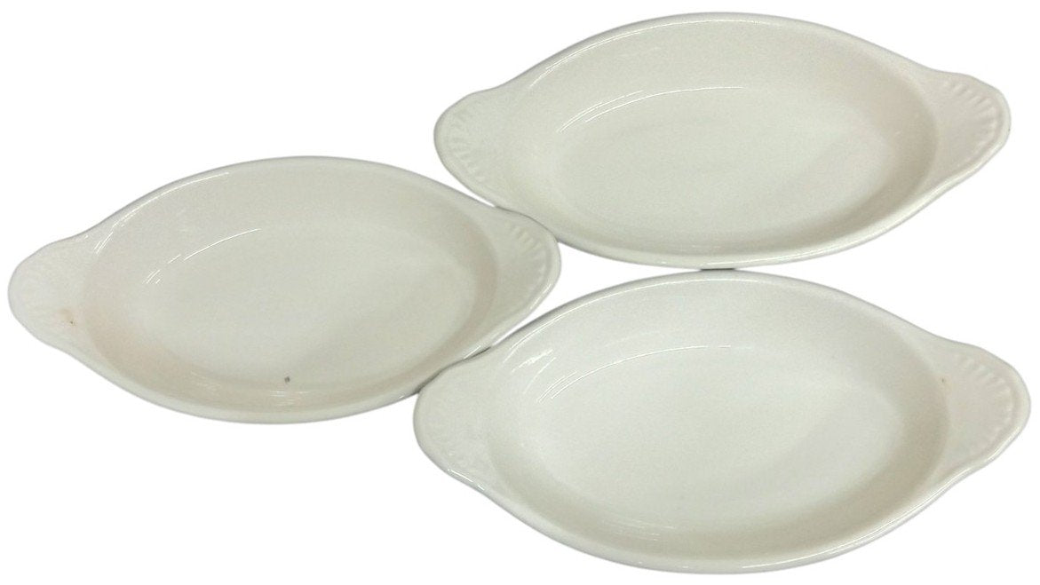 Hall Black Au Gratin Boats Set Of 3 Vintage Collectible Dinnerware Serveware
