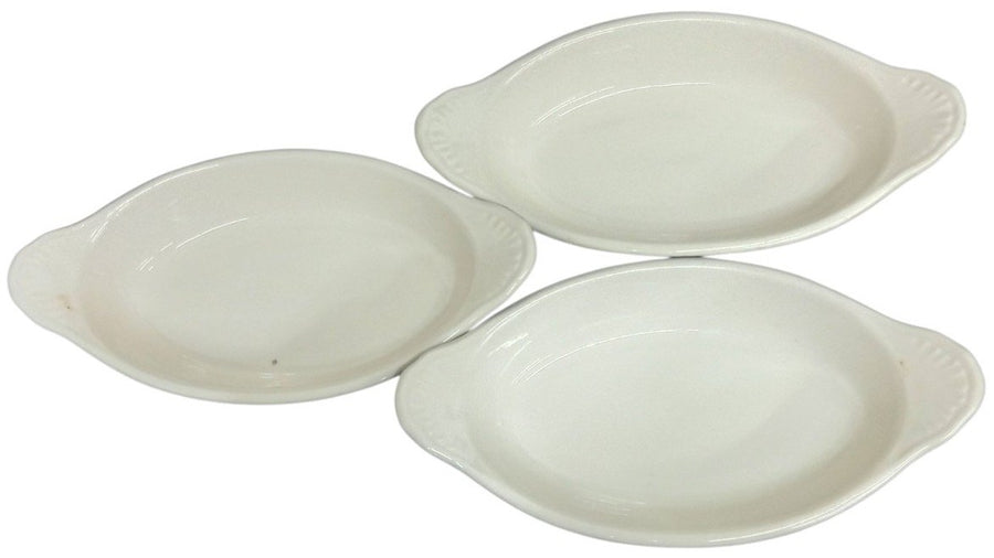 Hall Black Au Gratin Boats Set Of 3 Vintage Collectible Dinnerware Serveware