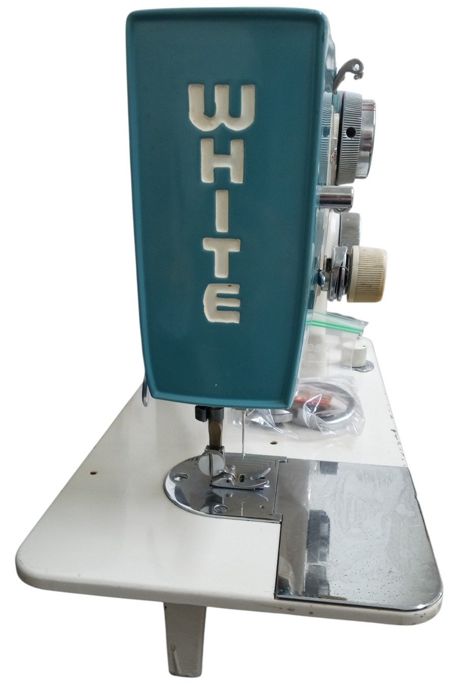 White Zig Zag Sewing Machine 1960s Vintage Retro Collectible Nostalgic 1960s