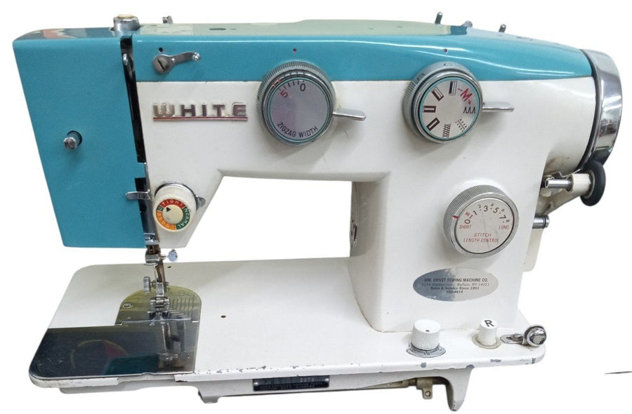 White Zig Zag Sewing Machine 1960s Vintage Retro Collectible Nostalgic 1960s