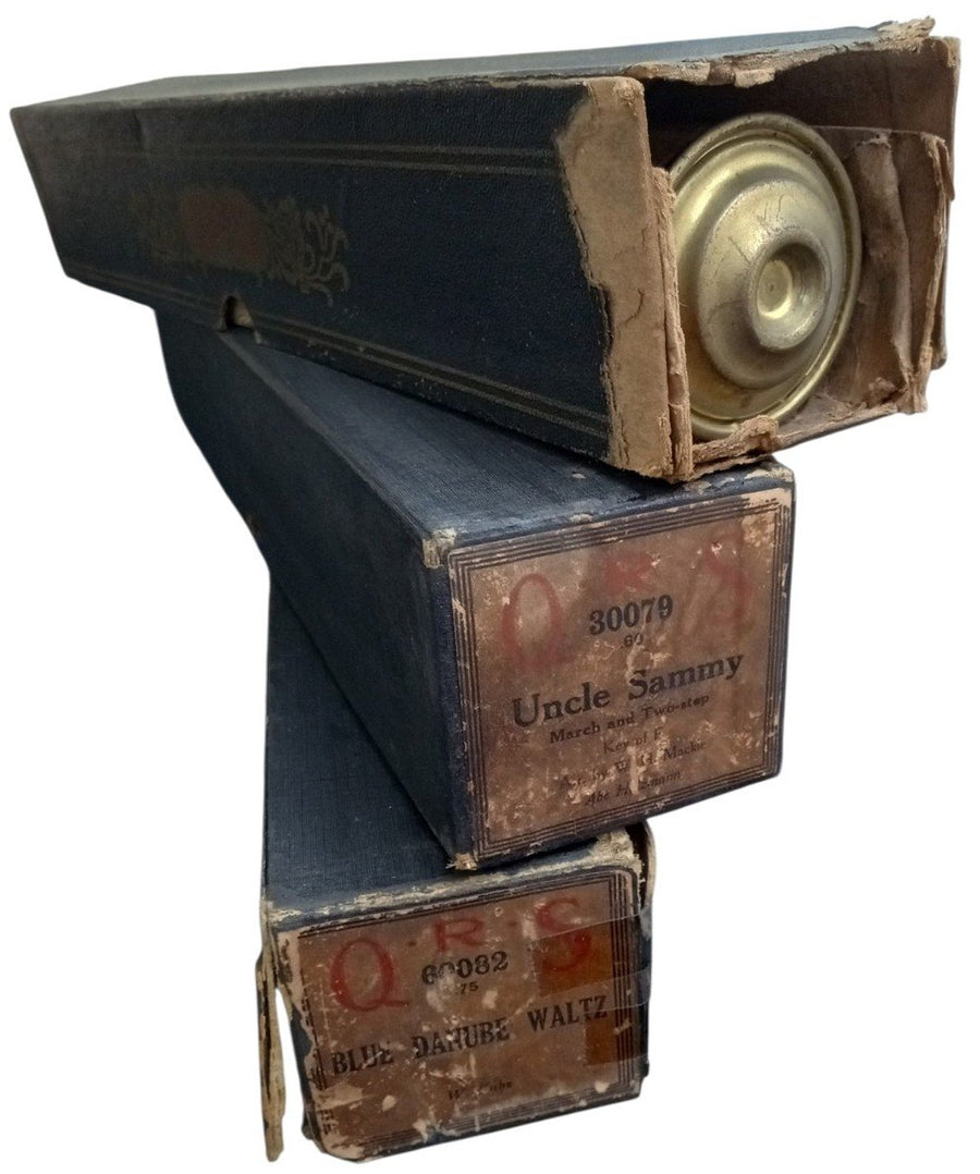 QRS Player Piano Rolls Set Of 3 Likely 1920s Antique Collectible Music