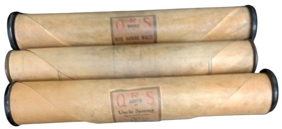 QRS Player Piano Rolls Set Of 3 Likely 1920s Antique Collectible Music