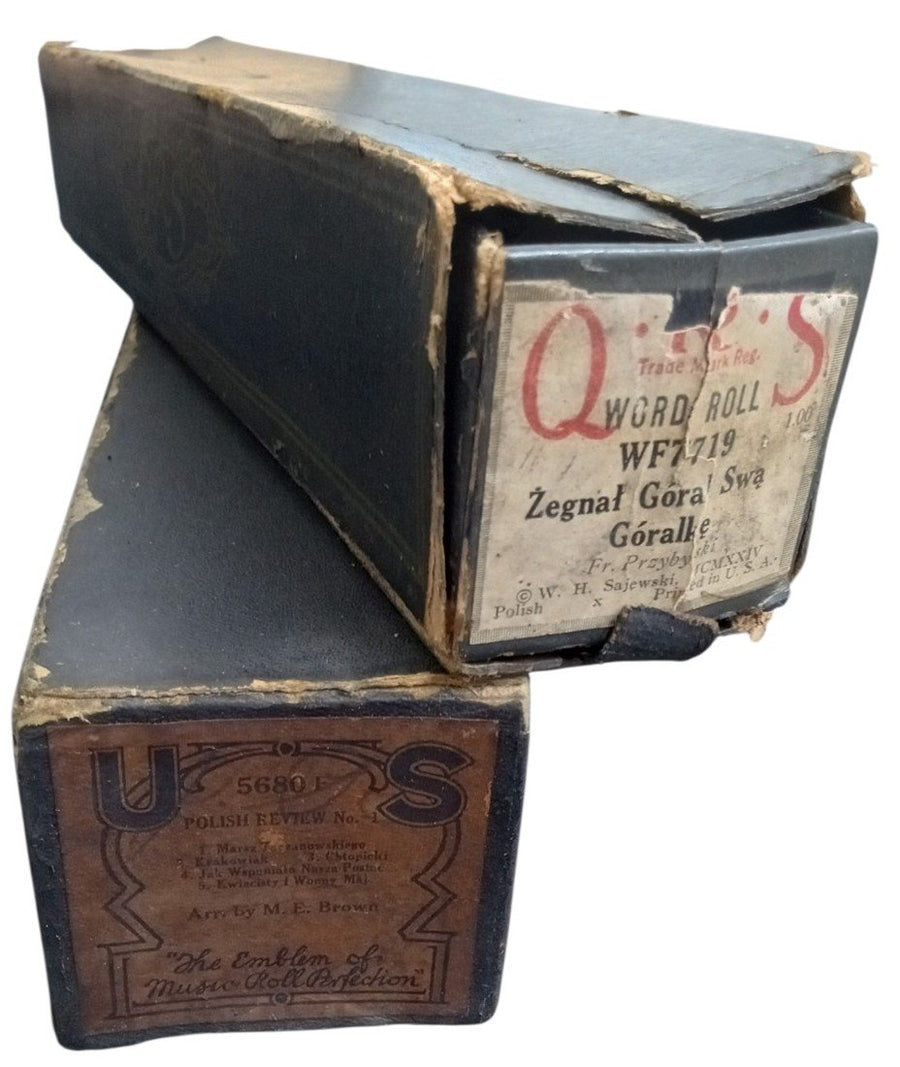 Piano Rolls Set Of 2 Likely 1920s Player Piano Antique Collectible Music