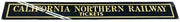 California Northern Railway Tickets Jalousie Glass Sign