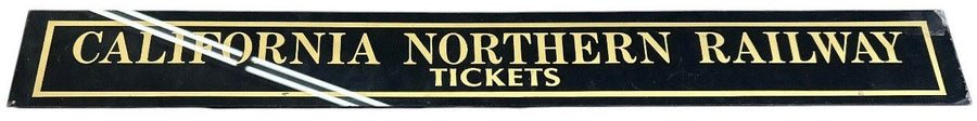California Northern Railway Tickets Jalousie Glass Sign