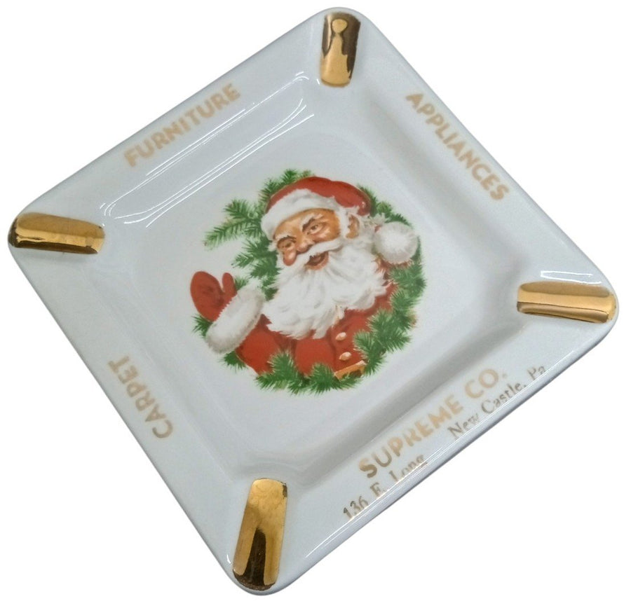 Supreme Co Santa Claus Ashtray New Castle, PA Vintage Collectible Xmas 1960s