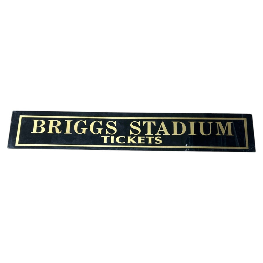 Briggs Stadium Tickets Detroit Michigan Jalousie Glass Sign