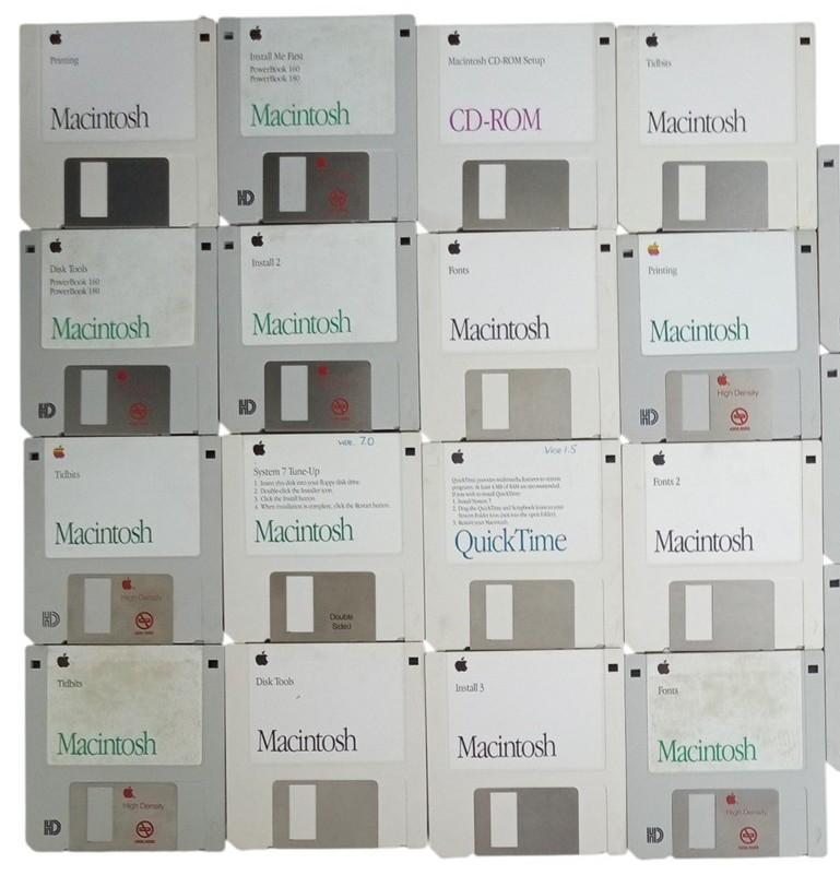 Apple Macintosh Assorted Floppy Disks 1990s Set Of 21 Retro Nostalgic Untested