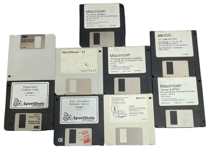 Floppy Disks Assorted Set Of 9 Retro Nostalgic Collectible 1990s Untested
