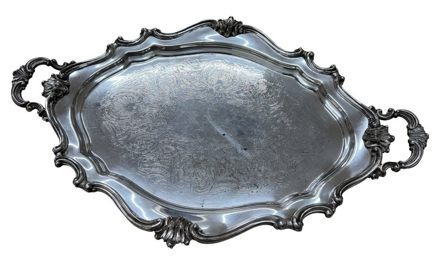 Reed and Barton 6710 Silver Plated Coffee & Tea Set With Tray, Victorian Pattern