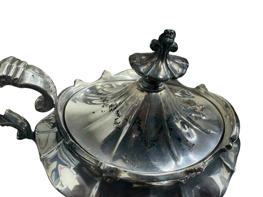Reed and Barton 6710 Silver Plated Coffee & Tea Set With Tray, Victorian Pattern