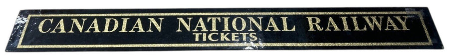 Canadian National Railway Tickets Antique Jalousie Glass Sign