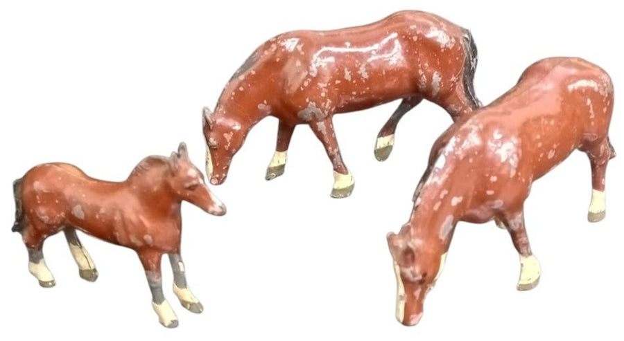 Johillco Horse Toy Lead Figures Set Of 3 Likely 1930s Vintage Antique