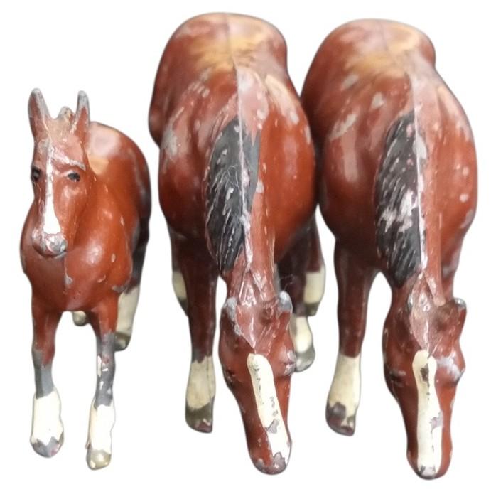 Johillco Horse Toy Lead Figures Set Of 3 Likely 1930s Vintage Antique