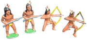 Barclay Or Manoil Native American Toy Lead Figures Likely 1930s Set Of 4 Antique