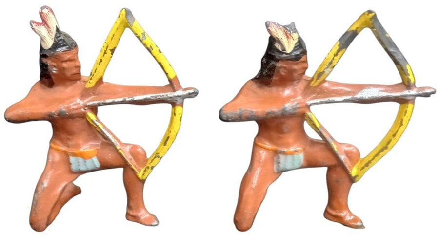 Barclay Or Manoil Native American Toy Lead Figures Likely 1930s Set Of 4 Antique