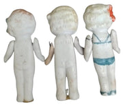 Bisque Porcelain Dolls W/Jointed Arms Set Of 5 Japan Vintage Collectible Toys