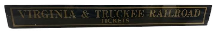 Virginia and Truckee Railroad Tickets Antique Jalousie Glass Sign