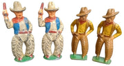 Barclay Or Manoil Cowboy Toy Lead Figures Set Of 4 Likely 1930s Vintage Antique