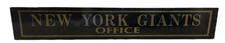 New York Giants Office Antique Jalousie Glass Sign