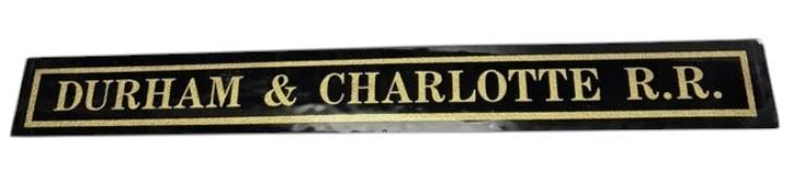 Durham and Charlotte RR Antique Jalousie Glass Sign