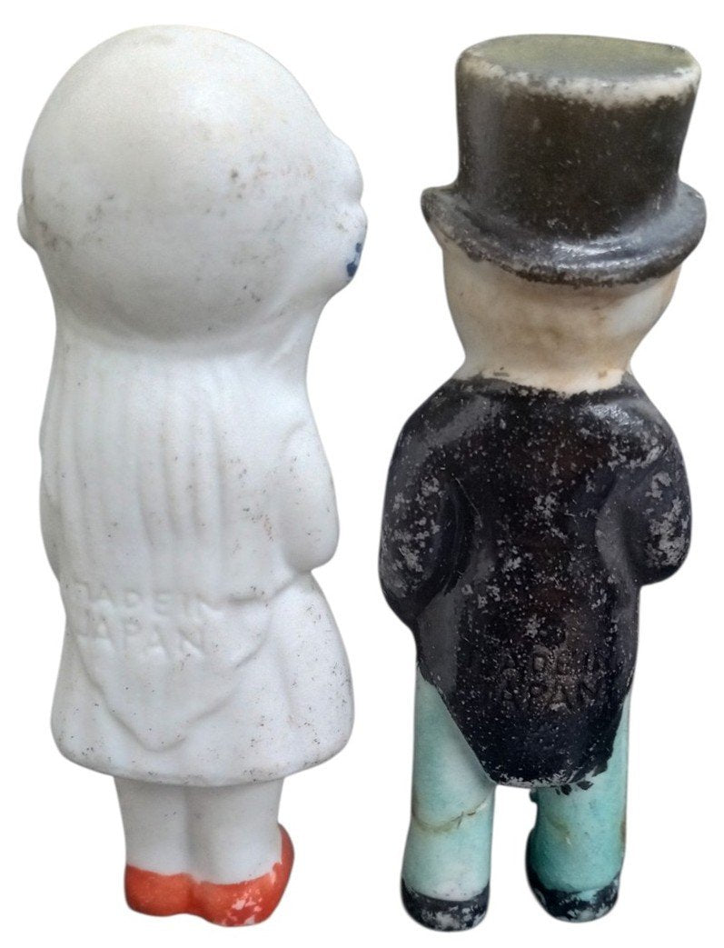 Japanese Miniature Bride & Groom Figures Likely 1960s Vintage Collectible Cute