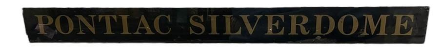 Pontiac Silverdome Antique Jalousie Glass Sign