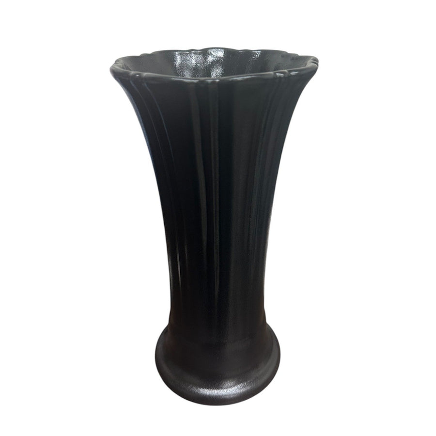 Fiesta - Foundry Black Medium Flower Vase Homer Laughlin HLC Ceramic Collectible Decor
