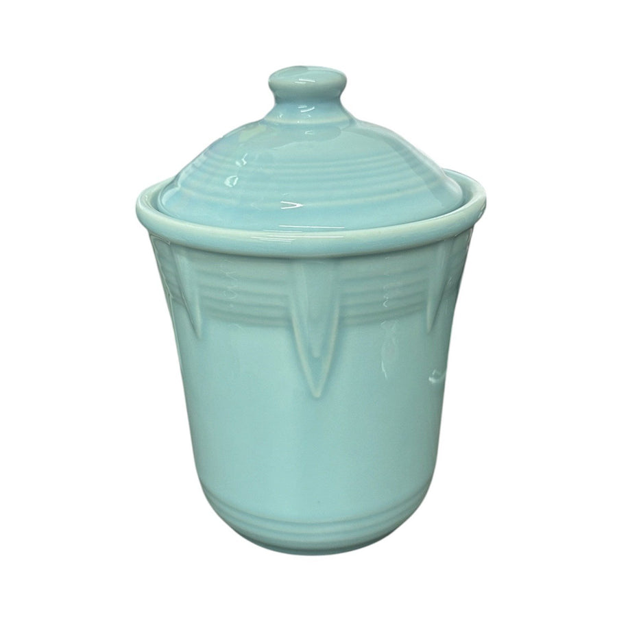 Fiesta - Sky Blue 1 Quart Small Chevron Canister Homer Laughlin HLC Ceramic Kitchen Storage Jar