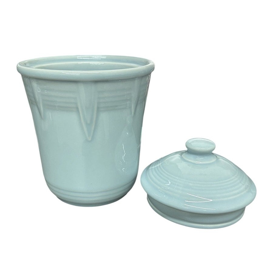 Fiesta - Sky Blue 1 Quart Small Chevron Canister Homer Laughlin HLC Ceramic Kitchen Storage Jar