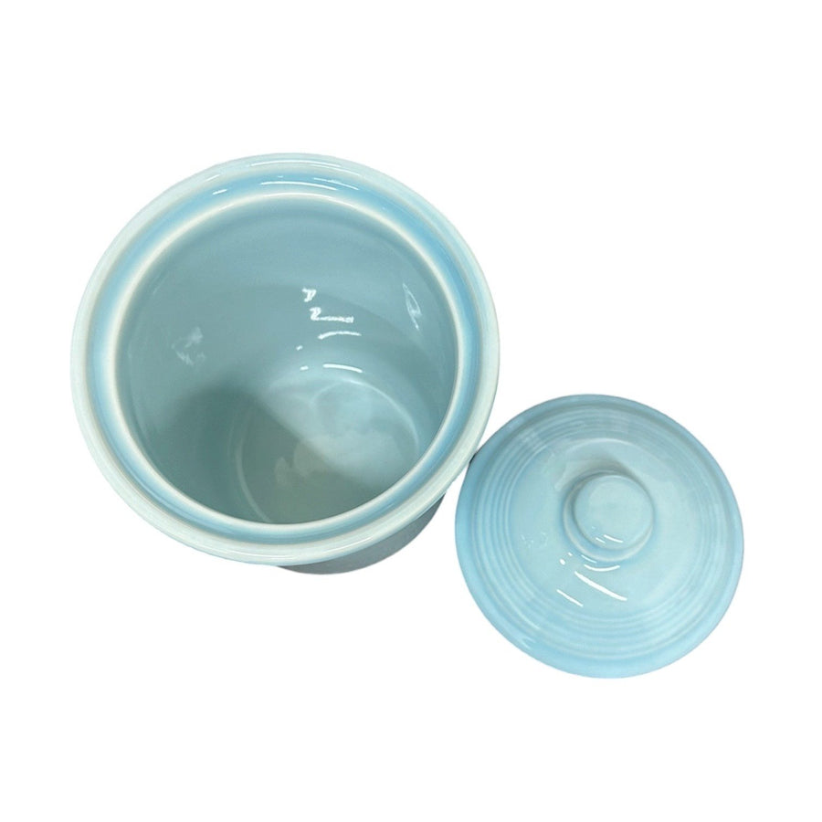 Fiesta - Sky Blue 1 Quart Small Chevron Canister Homer Laughlin HLC Ceramic Kitchen Storage Jar