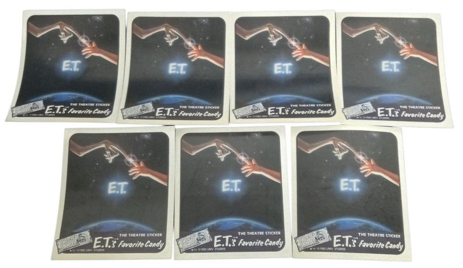 E.T. Reese's Pieces The Theatre Sticker 1982 Set Of 7 Retro Collectible