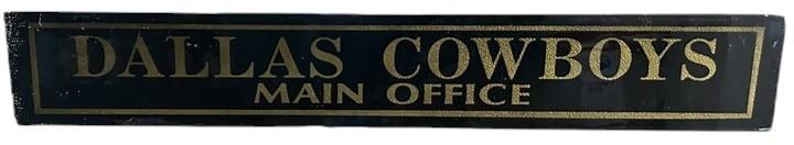 Dallas Cowboys Main Office Antique Jalousie Glass Sign