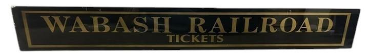 Wabash Railroad Tickets Antique Jalousie Glass Sign