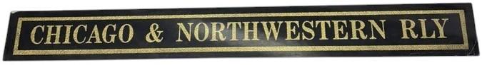 Chicago & Northwestern Rly Antique Jalousie Glass Sign