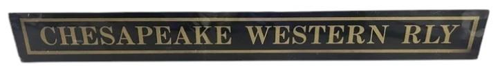 Chesapeake Western Rly Antique Jalousie Glass Sign