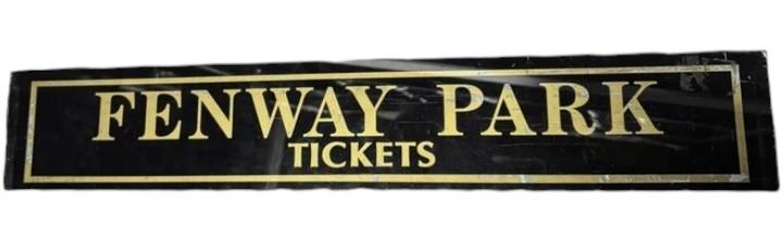 Fenway Park Tickets Antique Jalousie Glass Sign