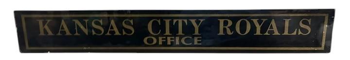 Kansas City Royals Office Antique Jalousie Glass Sign