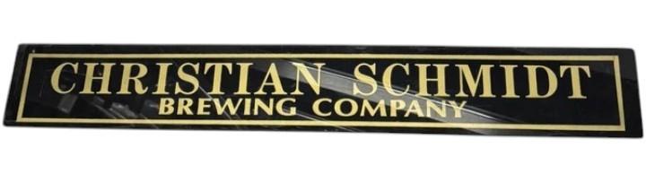 Christian Schmidt Brewing Company Antique Jalousie Glass Sign