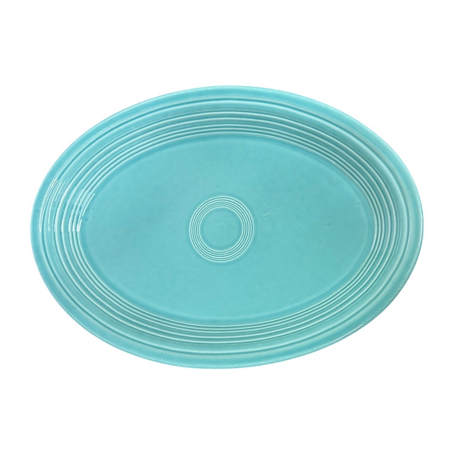 Fiesta - Turquoise Blue Large Oval Serving Platter Homer Laughlin HLC Ceramic Tableware