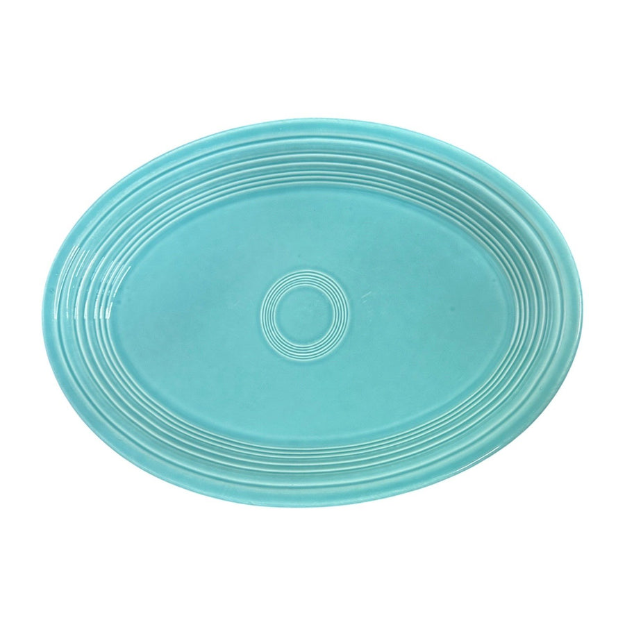 Fiesta - Turquoise Blue Large Oval Serving Platter Homer Laughlin HLC Ceramic Tableware