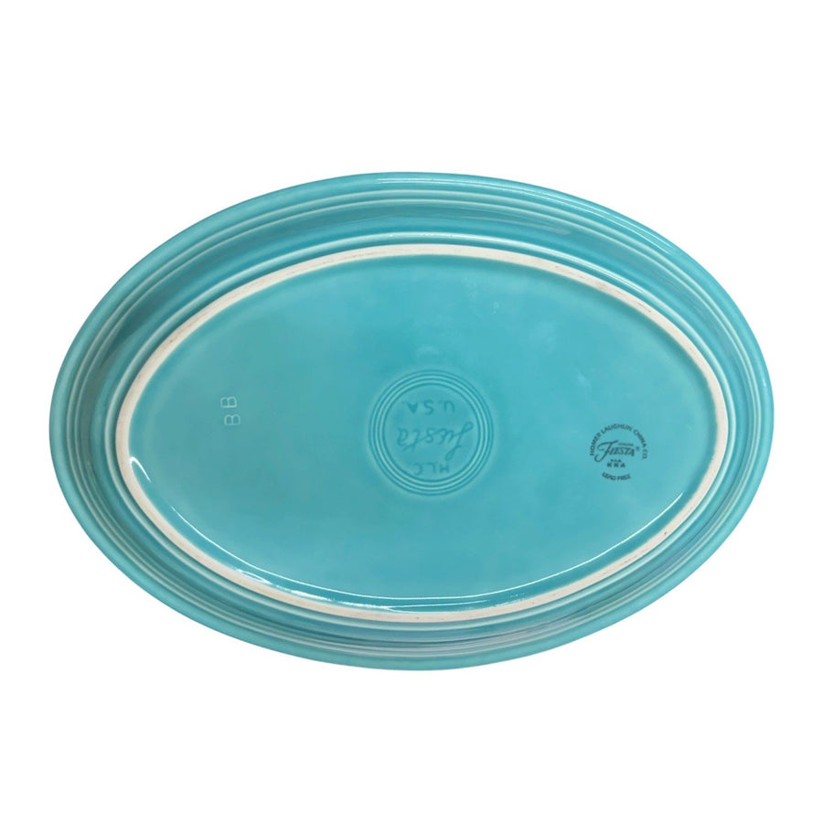 Fiesta - Turquoise Blue Large Oval Serving Platter Homer Laughlin HLC Ceramic Tableware