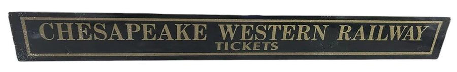 Chesapeake Western Railway Tickets Antique Jalousie Glass Sign