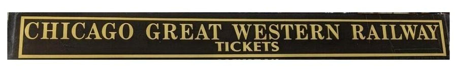 Chicago Great Western Rly Tickets Antique Jalousie Glass Sign
