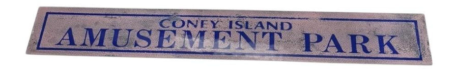 Coney Island Amusement Park Pink Antique Jalousie Glass Sign