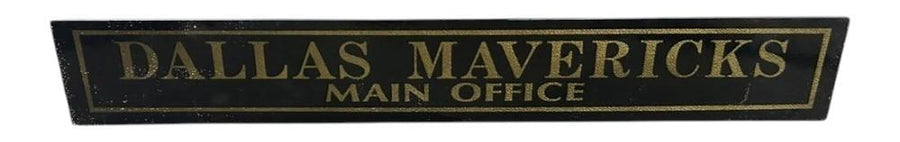 Dallas Mavericks Main Office Antique Jalousie Glass Sign