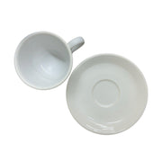 Fiesta - White Teacup & Saucer Set Homer Laughlin HLC Ceramic