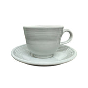 Fiesta - Pearl Gray/Grey Teacup & Saucer Set Homer Laughlin HLC Ceramic